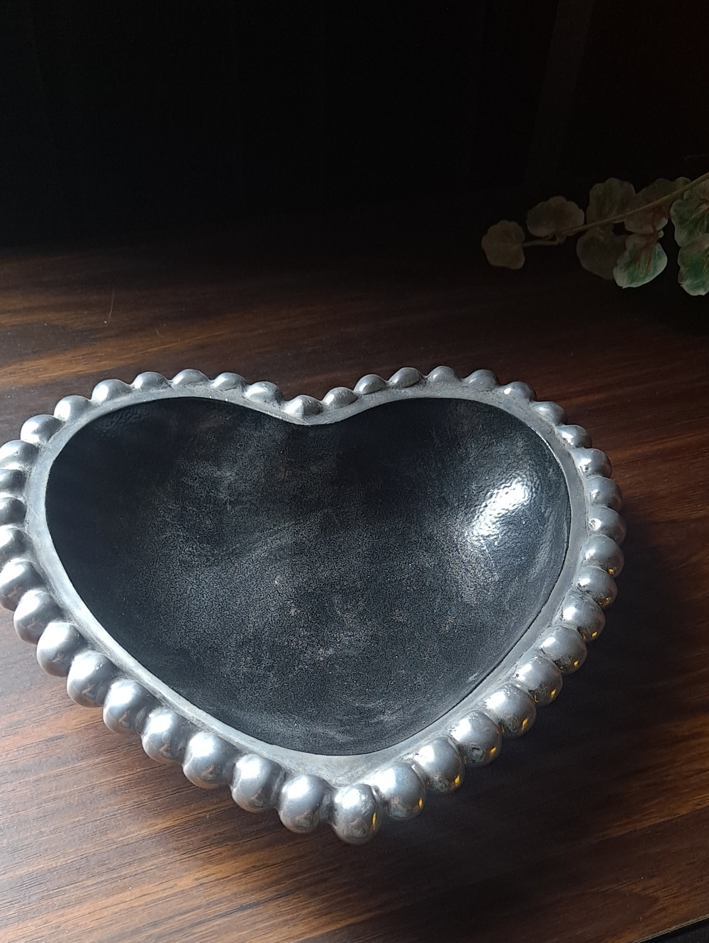 Metal Heart Serving Bowl - Silver